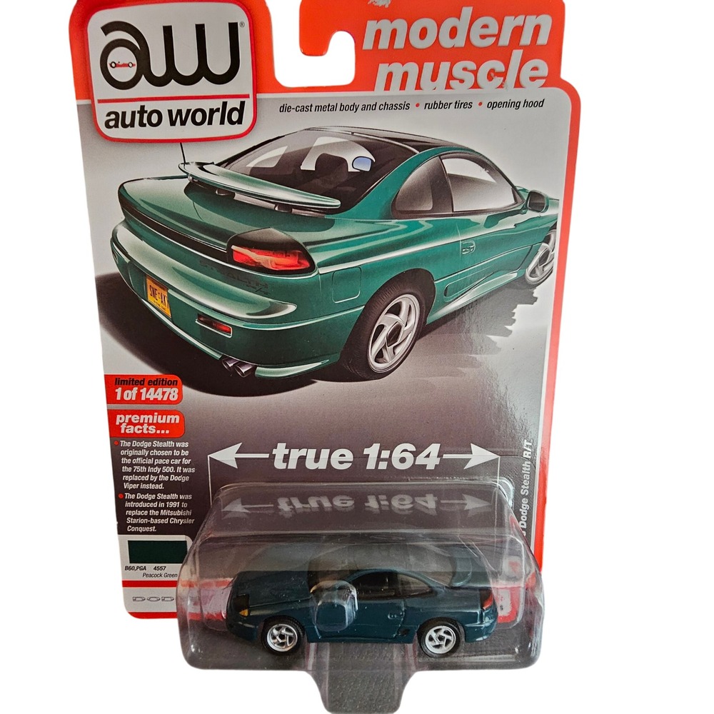 Auto World 1993 Dodge Stealth R/T Peacock Green 1:64 Diecast Modern Muscle Car
